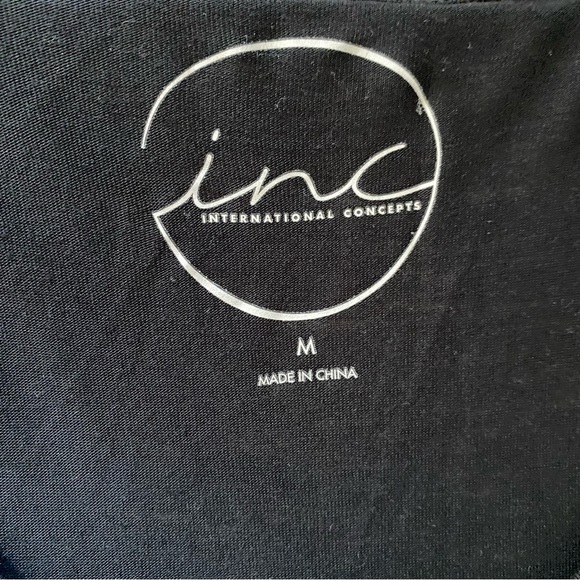 INC Gold Black Ombre Sequin Cold Shoulder Bling Short Sleeve Tunic Medium - Picture 4 of 8